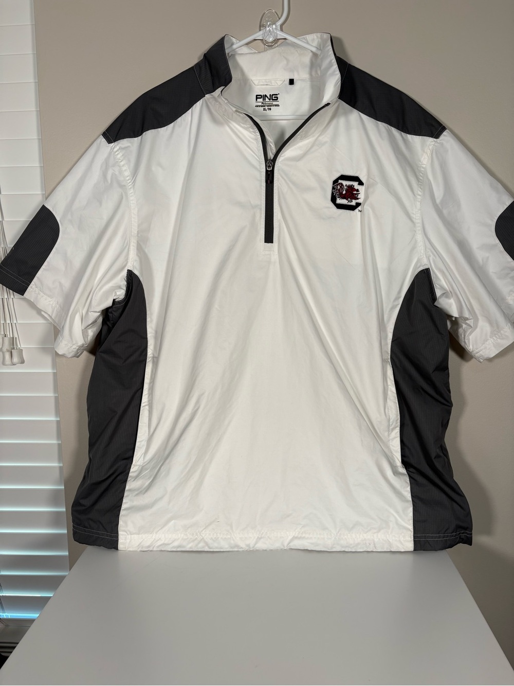 PING White & Charcoal Short-Sleeve Quarter-Zip Jacket